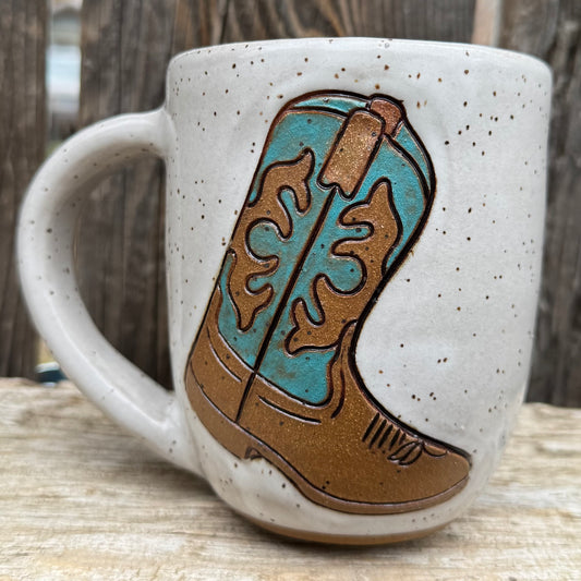 2025 MUG #86 - Turquoise & Brown Cowboy Boot