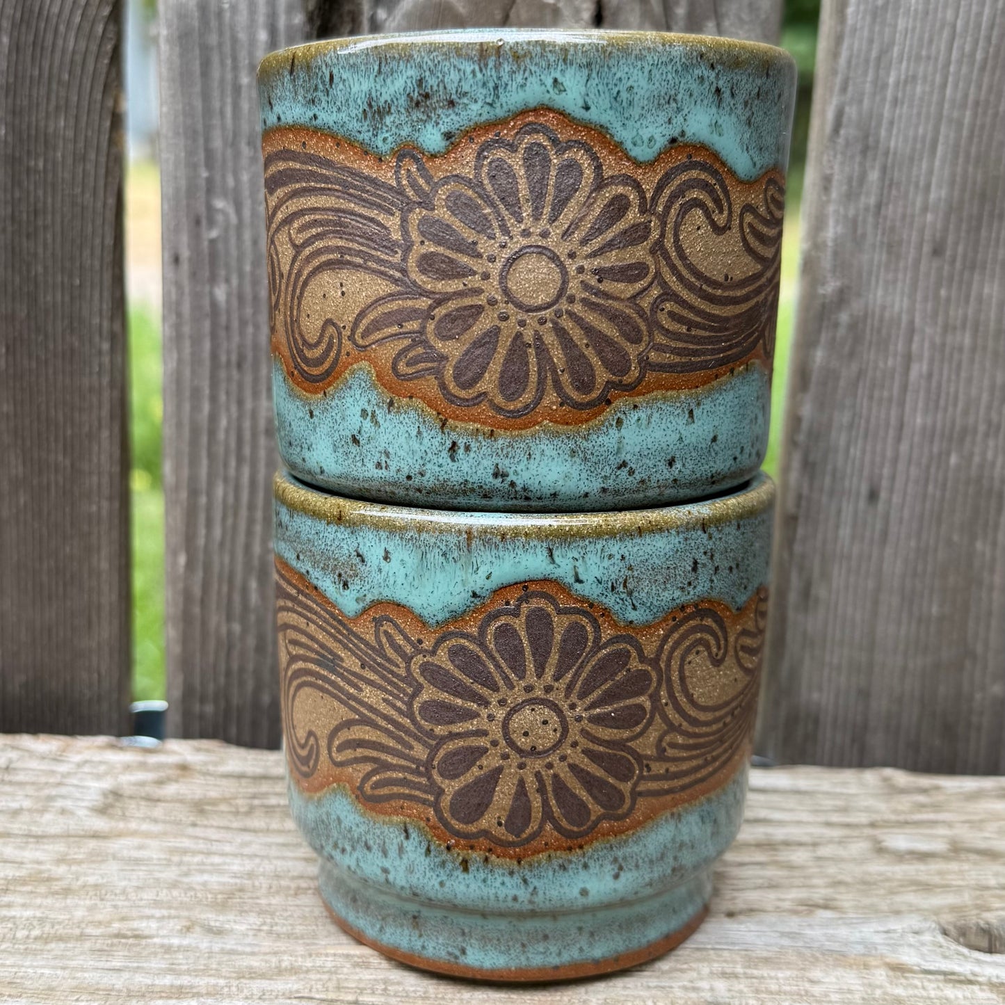 2026 STACKING COCKTAIL SET #1 - Turquoise Laramie Flower