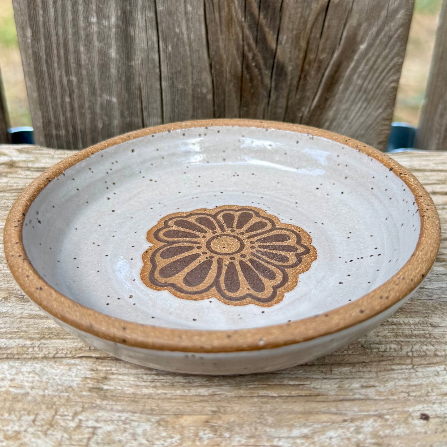 2026 RING DISH #17 - White Laramie Flower