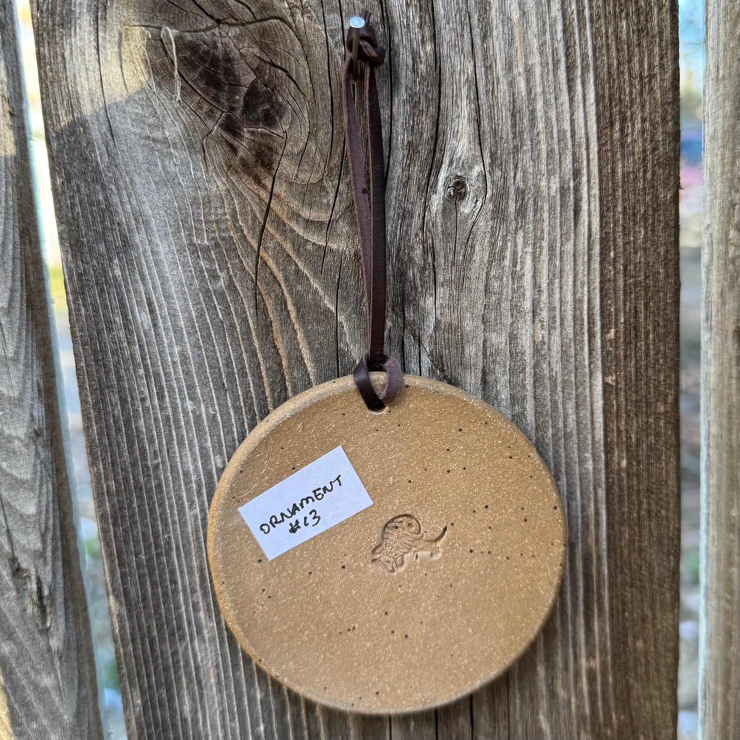 2025 ORNAMENT #13 - White & Turquoise Laramie Flower