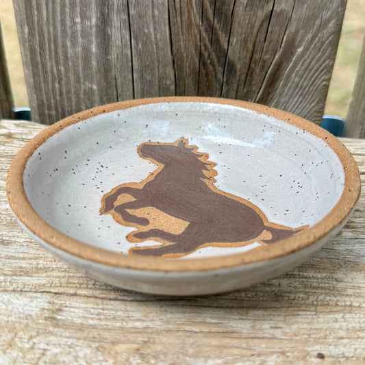2026 RING DISH #19 - White Galloping Horse