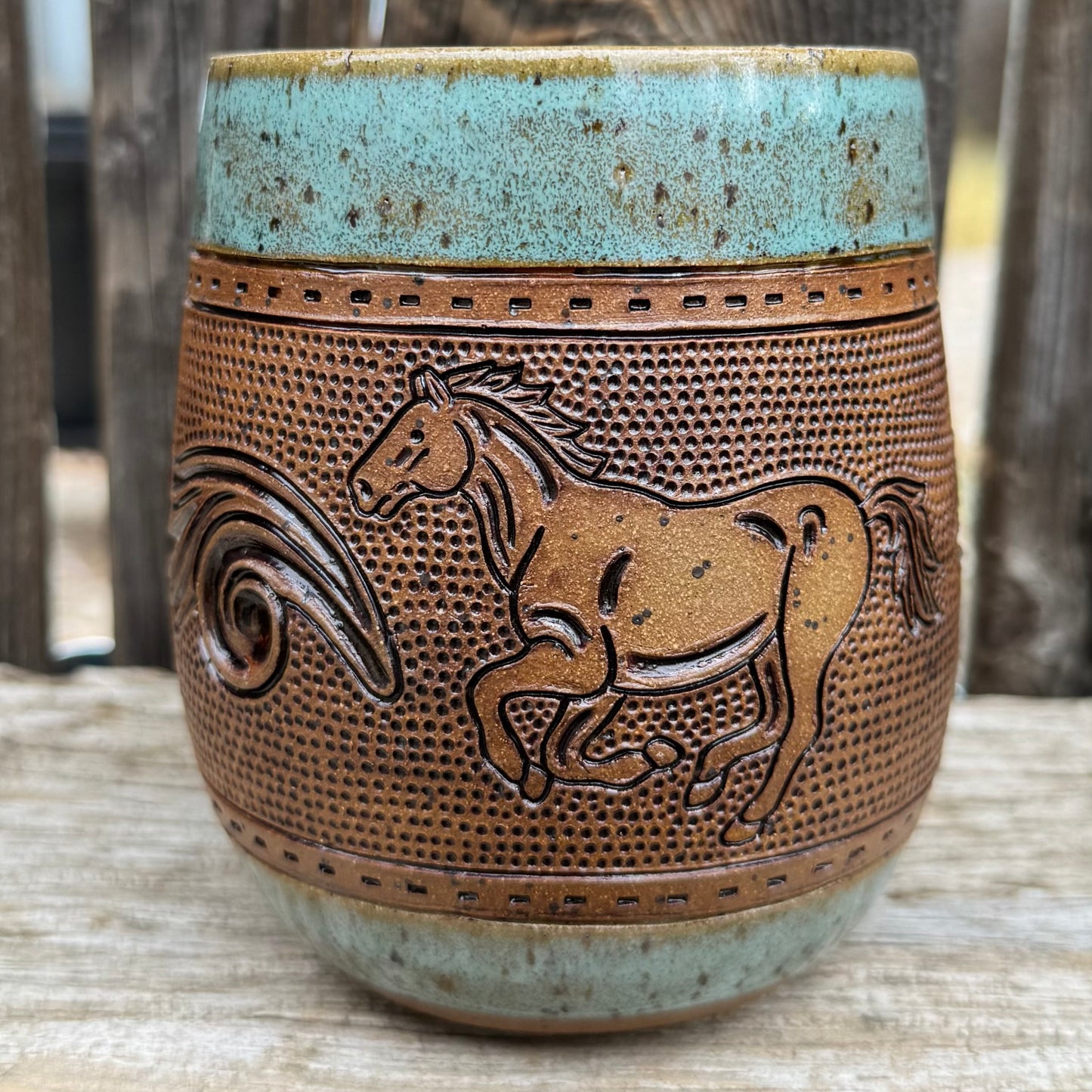 2025 SIPPER #42 - Turquoise Natural Galloping Horse
