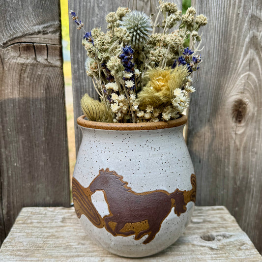 2026 VASE #11 - White Galloping Horse