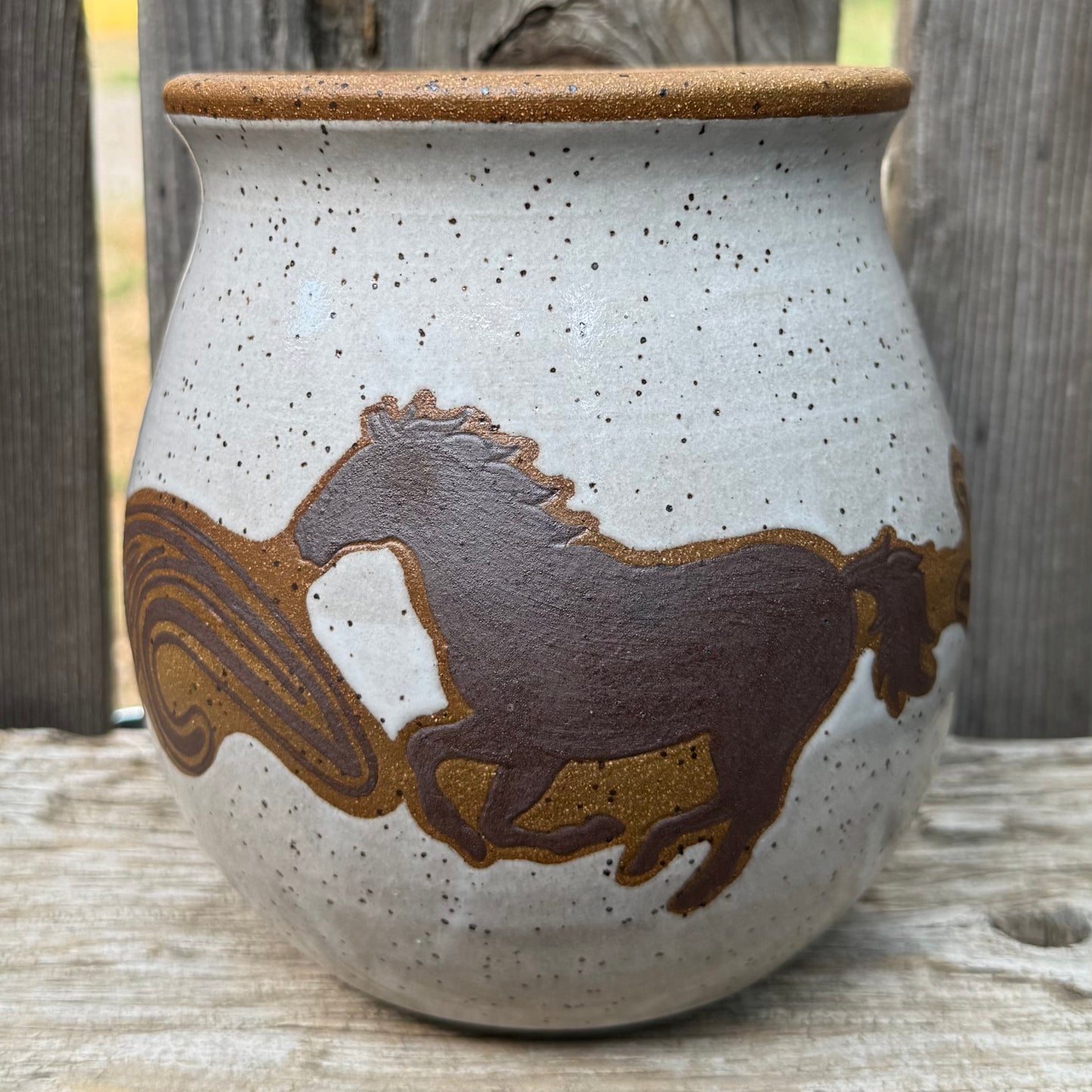 2026 VASE #11 - White Galloping Horse