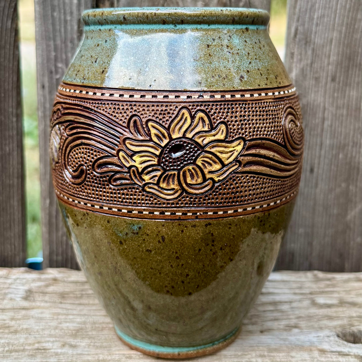 2026 VASE #15 - Turquoise Sunflower