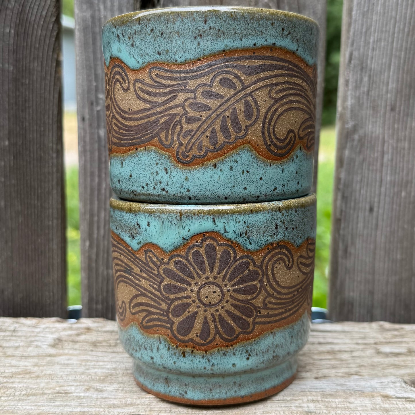 2026 STACKING COCKTAIL SET #1 - Turquoise Laramie Flower